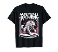 L'ululato di Ragnarok Wolf Viking Norse Warrior Myth Saga Maglietta