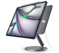 LULULOOK [Aggiornamento Supporto magnetico per ricarica wireless per iPad Pro 12.9'' 3rd/4th/5th/6th, in alluminio, pieghevole, con base girevole a 360° per iPad Air 13'' M3(2025)/M2(2024)