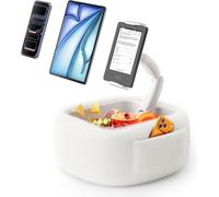LULULOOK Supporto Cuscino Tablet per Kindle la lettura,supporto da tenere sulle ginocchia con ciotola per snack e braccio pieghevole per iPad,telefono e tablet da 4,7-14,6 pollici per leggere a letto