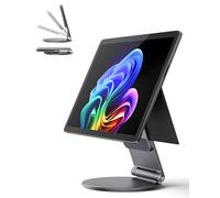 LULULOOK Supporto per Surface Pro 11"/Go con base girevole a 360°, tutto in alluminio pieghevole per tablet Microsoft Surface Pro 7-11" e Go 2-4", accessorio portatile da ufficio con fondo antiscivolo