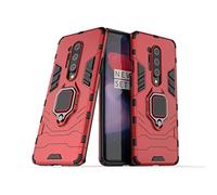 LuluMain Compatibile con 1+8 PRO (5G) Cover, Custodia Armor Anello Cavalletto (Funziona con Il Supporto Magnetico per Auto) Case Paraurti per OnePlus 8 PRO (Rosso)