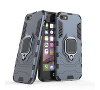 LuluMain Compatibile con Apple iPhone 5, iPhone 5S, iPhone SE Cover, Custodia Armor Anello Cavalletto (Funziona con Il Supporto Magnetico per Auto) Case Paraurti (Blu Navy)