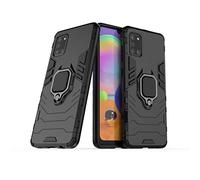 LuluMain Compatibile con Galaxy A31 Cover, Custodia Armor Anello Cavalletto (Funziona con Il Supporto Magnetico per Auto) Case Paraurti per Samsung Galaxy A31 (Nero)