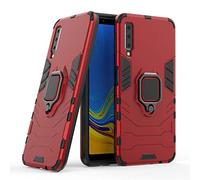 LuluMain Compatibile con Galaxy A7 (2018) Cover, Custodia Armor Anello Cavalletto (Funziona con Il Supporto Magnetico per Auto) Case Paraurti per Samsung Galaxy A7 2018 (Rosso)