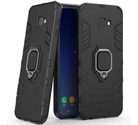 LuluMain Compatibile con Galaxy J4+ (2018) Cover, Custodia Armor Anello Cavalletto (Funziona con Il Supporto Magnetico per Auto) Case Paraurti per Samsung Galaxy J4 Plus (Nero)