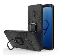 LuluMain Compatibile con Galaxy S9+ Cover, Custodia Armor Anello Cavalletto (Funziona con Il Supporto Magnetico per Auto) Case Paraurti per Samsung Galaxy S9 Plus (Nero)
