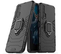 LuluMain Compatibile con Honor 20 PRO Cover, Custodia Armor Anello Cavalletto (Funziona con Il Supporto Magnetico per Auto) Case Paraurti per Huawei Honor 20 PRO (Nero)