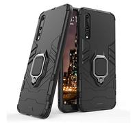 LuluMain Compatibile con Huawei P20 PRO Cover, Custodia Armor Anello Cavalletto (Funziona con Il Supporto Magnetico per Auto) Case Paraurti per Huawei P20 PRO (Nero)