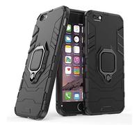 LuluMain Compatibile con iPhone6, iPhone6S Cover, Custodia Armor Anello Cavalletto (Funziona con Il Supporto Magnetico per Auto) Case Paraurti per Apple iPhone 6, iPhone 6S (Nero)