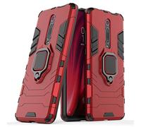 LuluMain Compatibile con Mi 9T, Redmi K20 (PRO) Cover, Custodia Armor Anello Cavalletto (Funziona con Il Supporto Magnetico per Auto) Case Paraurti per Xiaomi Mi 9T, Redmi K20, Redmi K20 PRO (Rosso)