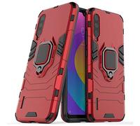 LuluMain Compatibile con Mi A3 Cover, Custodia Armor Anello Cavalletto (Funziona con Il Supporto Magnetico per Auto) Case Paraurti per Xiaomi Mi A3, Mi CC9E (Rosso)