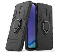 LuluMain Compatibile con OnePlus 7, OnePlus 6T Cover, Custodia Armor Anello Cavalletto (Funziona con Il Supporto Magnetico per Auto) Case Paraurti per OnePlus 7, OnePlus 6T (Nero)