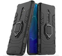 LuluMain Compatibile con Oppo Reno 10X Zoom Cover, Custodia Armor Anello Cavalletto (Funziona con Il Supporto Magnetico per Auto) Case Paraurti per Oppo Reno 10 X Zoom (Nero)