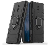 LuluMain Compatibile con Oppo Reno Cover, Custodia Armor Anello Cavalletto (Funziona con Il Supporto Magnetico per Auto) Case Paraurti per Oppo Reno (Nero)
