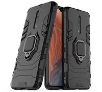 LuluMain Compatibile con Oppo Reno Z Cover, Custodia Armor Anello Cavalletto (Funziona con Il Supporto Magnetico per Auto) Case Paraurti per Oppo RenoZ (Nero)