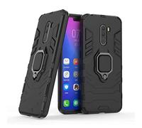 LuluMain Compatibile con Pocophone F1 Cover, Custodia Armor Anello Cavalletto (Funziona con Il Supporto Magnetico per Auto) Case Paraurti per Xiaomi Pocophone F1 (Nero)