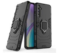 LuluMain Compatibile con Realme XT, X2 Cover, Custodia Armor Anello Cavalletto (Funziona con Il Supporto Magnetico per Auto) Case Paraurti per Oppo Realme XT, Realme X2 (Nero)