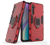 LuluMain Compatibile con Realme XT, X2 Cover, Custodia Armor Anello Cavalletto (Funziona con Il Supporto Magnetico per Auto) Case Paraurti per Oppo Realme XT, Realme X2 (Rosso)