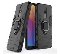 LuluMain Compatibile con Redmi 8, 8A Cover, Custodia Armor Anello Cavalletto (Funziona con Il Supporto Magnetico per Auto) Case Paraurti per Xiaomi Redmi8, Redmi 8A (Nero)