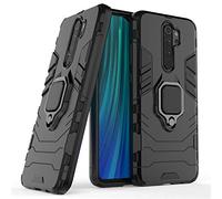 LuluMain Compatibile con Redmi Note 8 PRO Cover, Custodia Armor Anello Cavalletto (Funziona con Il Supporto Magnetico per Auto) Case Paraurti per Xiaomi Redmi Note8 PRO (Nero)