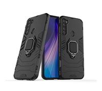 LuluMain Compatibile con Redmi Note 8T Cover, Custodia Armor Anello Cavalletto (Funziona con Il Supporto Magnetico per Auto) Case Paraurti per Xiaomi Redmi Note 8T (Nero)