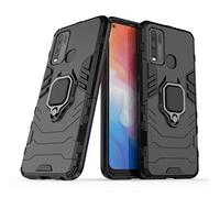 LuluMain Compatibile con Vivo Y50 Cover, Custodia Armor Anello Cavalletto (Funziona con Il Supporto Magnetico per Auto) Case Paraurti (Nero)