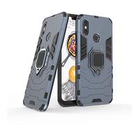 LuluMain Compatibile con Xiaomi Mi 8 Cover, Custodia Armor Anello Cavalletto (Funziona con Il Supporto Magnetico per Auto) Case Paraurti per Xiaomi Mi8 (Blu Navy)