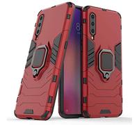 LuluMain Compatibile con Xiaomi Mi 9 Cover, Custodia Armor Anello Cavalletto (Funziona con Il Supporto Magnetico per Auto) Case Paraurti per Xiaomi Mi9 (Rosso)