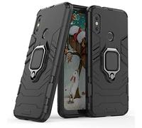 LuluMain Compatibile con Xiaomi Mi A2 Lite Cover, Custodia Armor Anello Cavalletto (Funziona con Il Supporto Magnetico per Auto) Case Paraurti per Xiaomi Mi A2 Lite, Redmi 6 PRO (Nero)