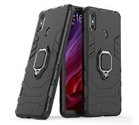 LuluMain Compatibile con Xiaomi Mi Max 3 Cover, Custodia Armor Anello Cavalletto (Funziona con Il Supporto Magnetico per Auto) Case Paraurti per Xiaomi Mi Max3 (Nero)