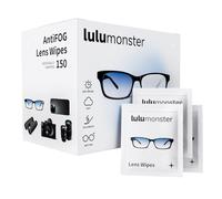 Lulumonster, salviette anti-appannamento per occhiali da vista, [150 salviettine pre-umidificate confezionate singolarmente] [antigraffio e non striature] salviette detergenti per occhiali, occhiali