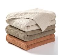 lulumoon Coperta in mussola per bambini, in cotone, sottile, traspirante, per bambini, per ragazzi e ragazze, confezione da 3 (oliva)