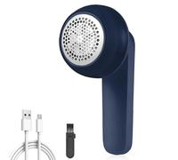 LULUWA Levapelucchi Elettrico, USB Ricaricabile Rimuovi Pelucchi per Vestiti 6 Lame a Foglia Maglione Rasoio per Palle di Lanugine Mobili Coperta Divano (Blu Scuro)