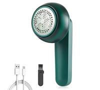 LULUWA Levapelucchi Elettrico, USB Ricaricabile Rimuovi Pelucchi per Vestiti 6 Lame a Foglia Maglione Rasoio per Palle di Lanugine Mobili Coperta Divano (Verde)