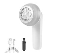 LULUWA Levapelucchi Elettrico, USB Ricaricabile Rimuovi Pelucchi per Vestiti 6 Lame a Foglia Maglione Rasoio per Palle di Lanugine Mobili Coperta Divano (Bianco)