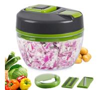 LULUWA Tritatutto Manuale 3 IN 1, Trita Cipolla Frullatore Multifunzionale con 3 Modalità, 500ml Tritaverdure Manuale Cucina con 3 Lame in Acciaio Inox