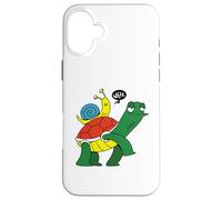 Lumaca cavalca sul retro di lumache stile fumetto tartaruga lumache Custodia per iPhone 16 Plus