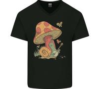 Lumaca Giocare Chitarra Musica Rock Chitarrista Uomo Scollo A V Cotone T-Shirt