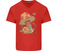 Lumaca Giocare Chitarra Musica Rock Chitarrista Uomo Scollo A V Cotone T-Shirt