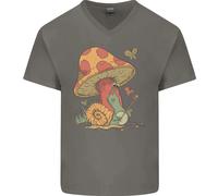 Lumaca Giocare Chitarra Musica Rock Chitarrista Uomo Scollo A V Cotone T-Shirt
