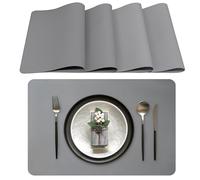 Lumaca Tovagliette Americane Lavabili, Set di 4 Tovaglietta Colazione,Impermeabile,Resistenti al Calore,Antiscivolo,per Tavolo da Cucina e Ristoranti,Grigio