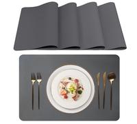 Lumaca Tovagliette Americane Lavabili, Set di 4 Tovaglietta Colazione,Impermeabile,Resistenti al Calore,Antiscivolo,per Tavolo da Cucina e Ristoranti,Grigio scuro