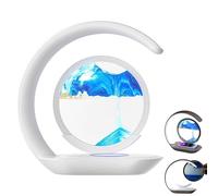 Lumaflow Sandscape Charger, 2025 New 3in1 Lumaflow Wireless Charger, Moving Sand Picture Sandscape Lamp, Liqud Motion Round Glass 3D Deep Sea Landscape, Sand Art Desk Decorations (Blue)