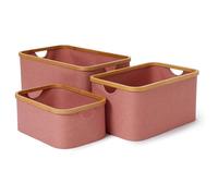 LUMALAND Cesto Di Stoccaggio Set Da 3 Con Telaio In Bambù