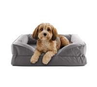 Lumaland Cuccia ortopedica per cani per esterni e interni, divano ergonomico 70 x 60 cm, ideale per cani di piccola taglia, fondo antiscivolo, imbottitura e rivestimento lavabile, cestino per cani