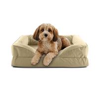 Lumaland Cuccia ortopedica per cani per esterni e interni, divano ergonomico 70 x 60 cm, ideale per cani di piccola taglia, fondo antiscivolo, imbottitura e rivestimento lavabile, cestino per cani