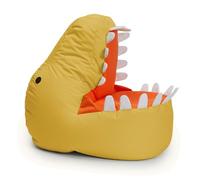 Lumaland Dino - Pouf a sacco per bambini, impermeabile, per interni ed esterni, materiale di facile manutenzione, 90 x 90 x 70 cm e 4,1 kg, colore: giallo