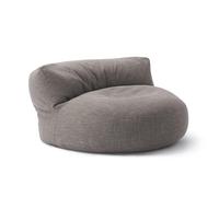 Lumaland Interior Line - Pouf, divano rotondo per interni, imbottitura da 320 l, 90 x 50 cm, effetto lino anche al tatto, colore: grigio chiaro