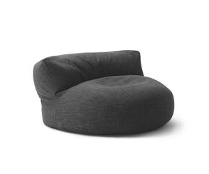 Lumaland Interior Line - Pouf, divano rotondo per interni, imbottitura da 320 l, 90 x 50 cm, effetto lino anche al tatto, colore: grigio scuro