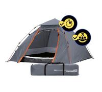 Lumaland Outdoor Pop Up - Tenda a cupola, per 3 persone, campeggio, festival, ecc. 215 x 195 x 120 cm, colore: grigio